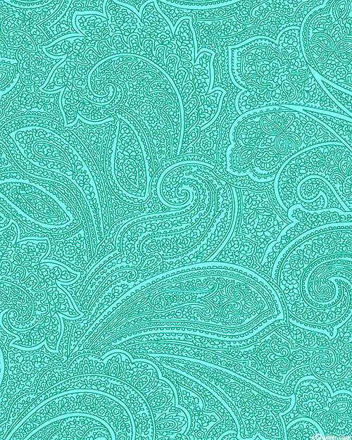 Floral Fantasy - Intricate Paisleys - Electric Mint