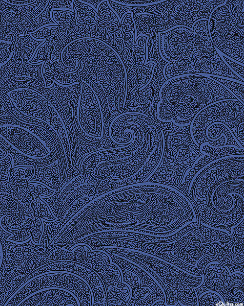 Floral Fantasy - Intricate Paisleys - Dusk Blue