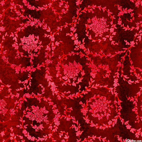 Merry, Berry & Bright - Flower Garland Swirls - Garnet/Glitter