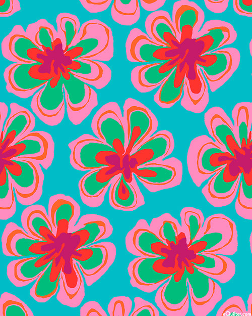 Kaffe Collective - Funky Flora - Turquoise