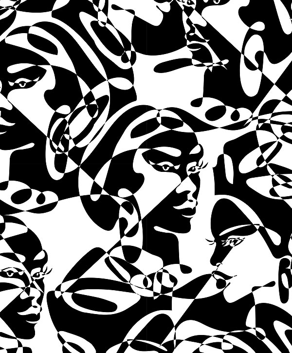 African Style - Black and White - DIGITAL PRINT