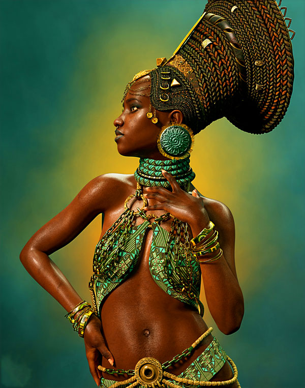 African Elegance - Jade Green - 34" x 44" PANEL