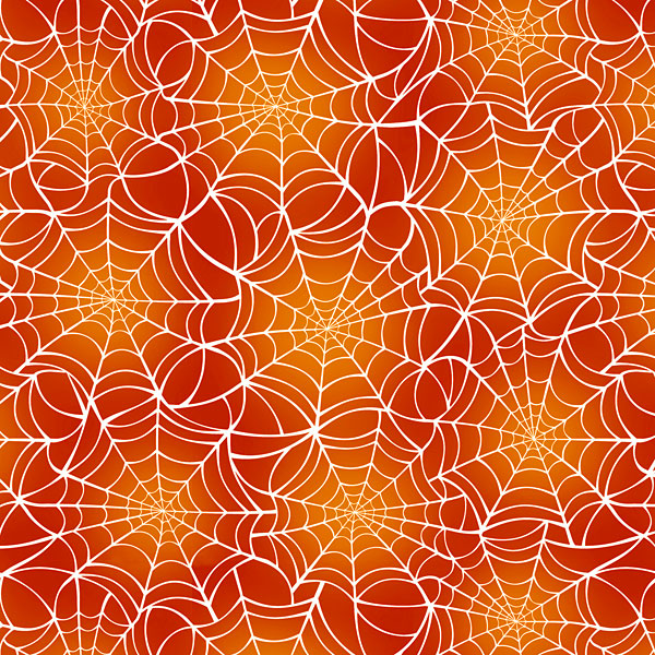 Spider Webs - Pumpkin Orange - DIGITAL PRINT