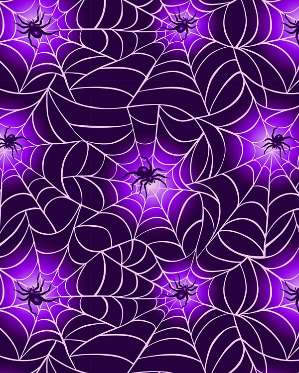 Spiders with Webs - Violet - DIGITAL PRINT