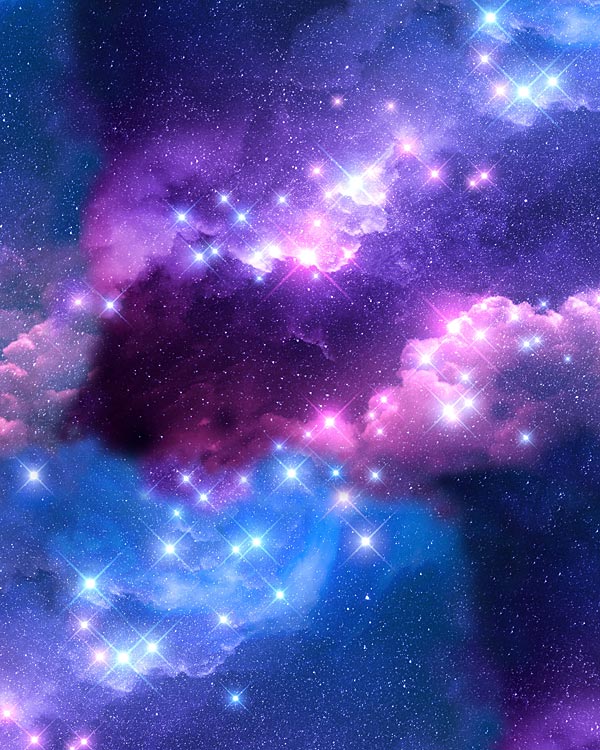 Space - Bright Nebula - Violet Purple - DIGITAL PRINT