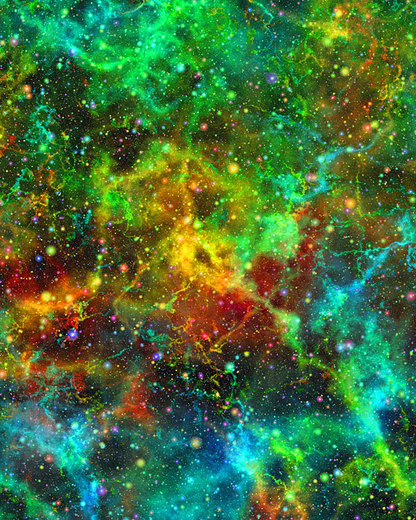Colorful Nebula - Kelly Green - DIGITAL PRINT