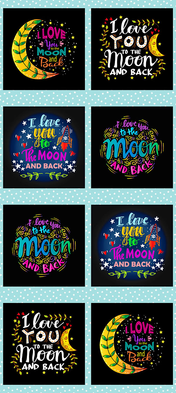 I Love You to the Moon and Back - 24" x 44" PANEL - DIGITAL