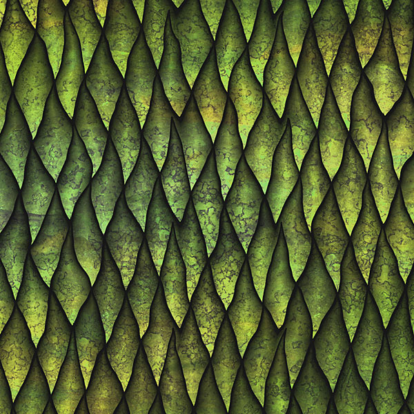 Narrow Dragon Scales - Palm Green