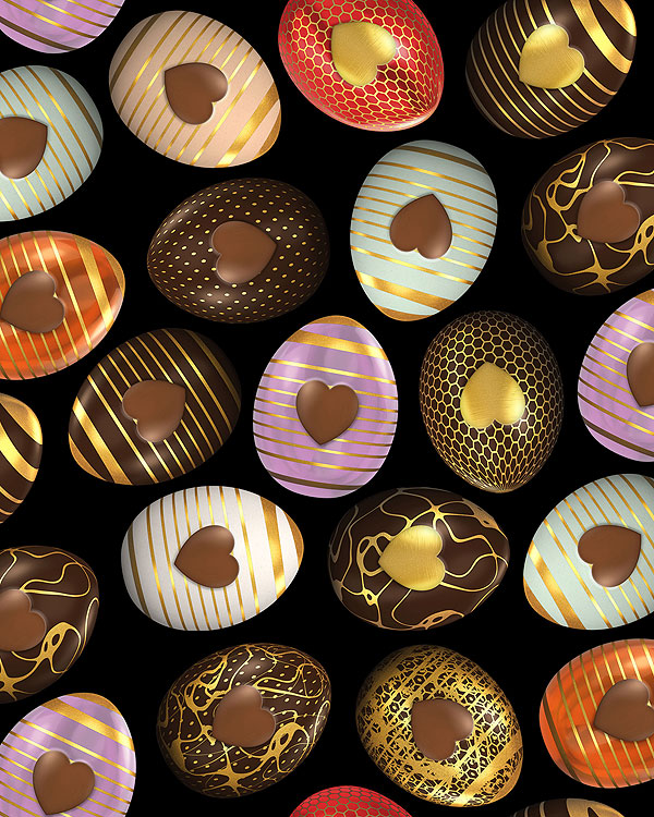 Chocolate Easter Eggs - Black - DIGITAL PRINT