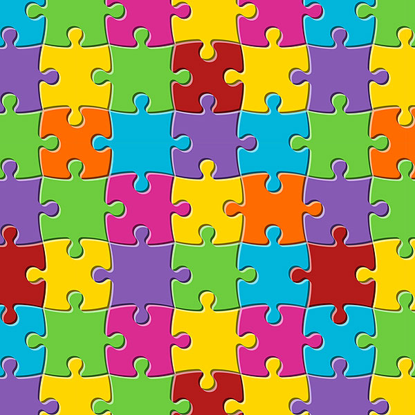 Autism Awareness Puzzle Pieces - MULTI - DIGITAL PRINT