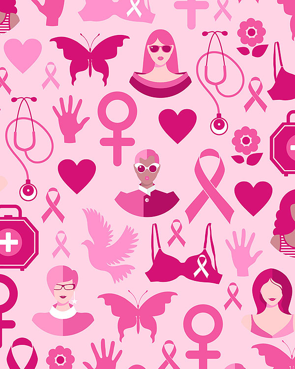 Breast Cancer Symbols - Pastel Pink - DIGITAL PRINT