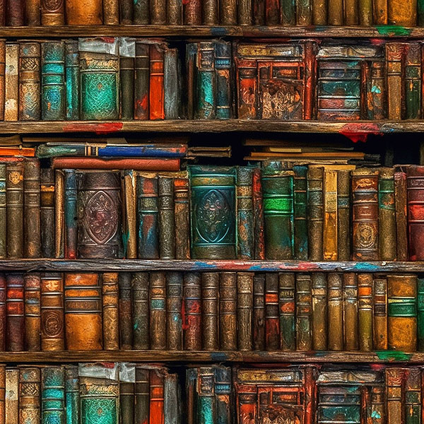 Antique Bookshelves - Bark Brown - DIGITAL