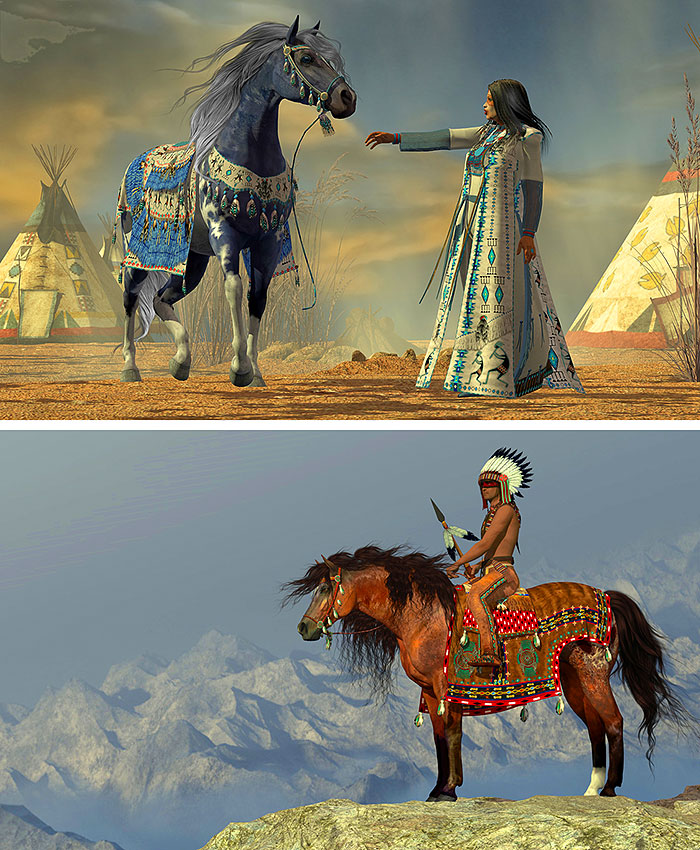 Native Horse Spirits - 36" x 44" PANEL - DIGITAL PRINT