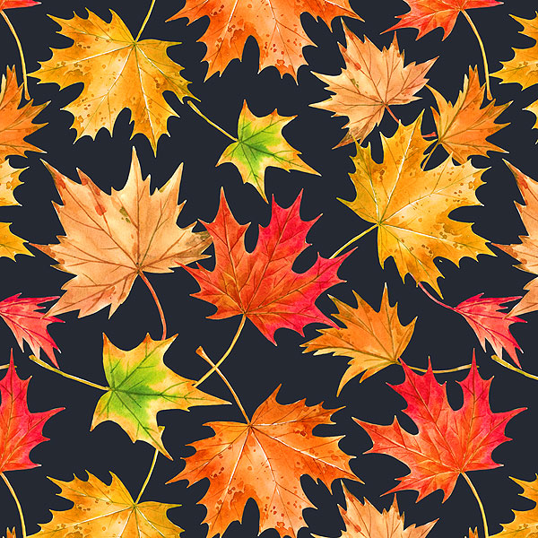 Maple Leaves - Black - DIGITAL PRINT