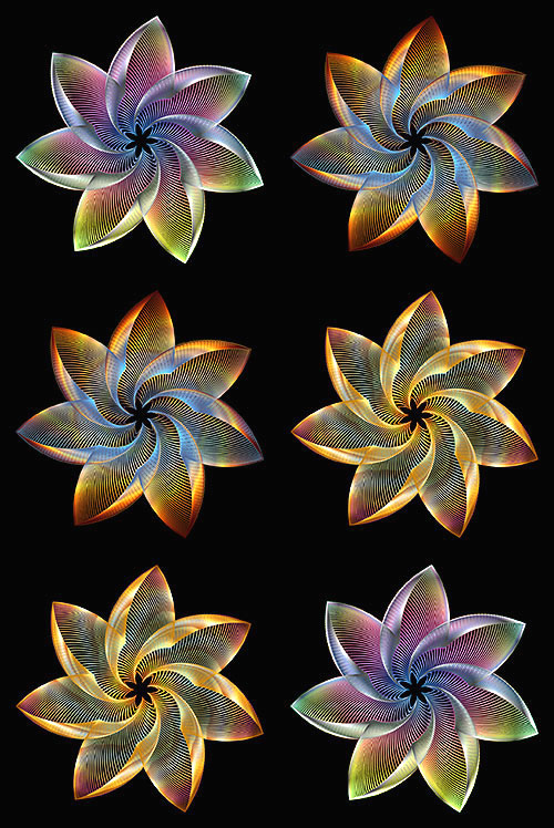 Prismatic Flowers - Rainbow - 29" x 44" PANEL - DIGITAL PRINT