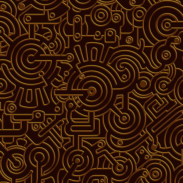 Lost in a Steampunk Maze - Bark Brown - DIGITAL