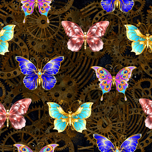 Steampunk Butterflies - Rusty Copper - DIGITAL