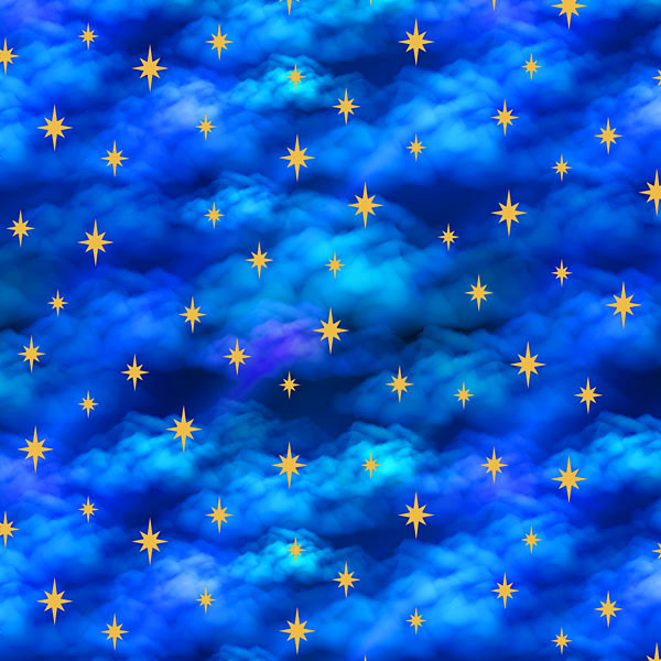 Stars on Clouds - Deep Blue - DIGITAL PRINT