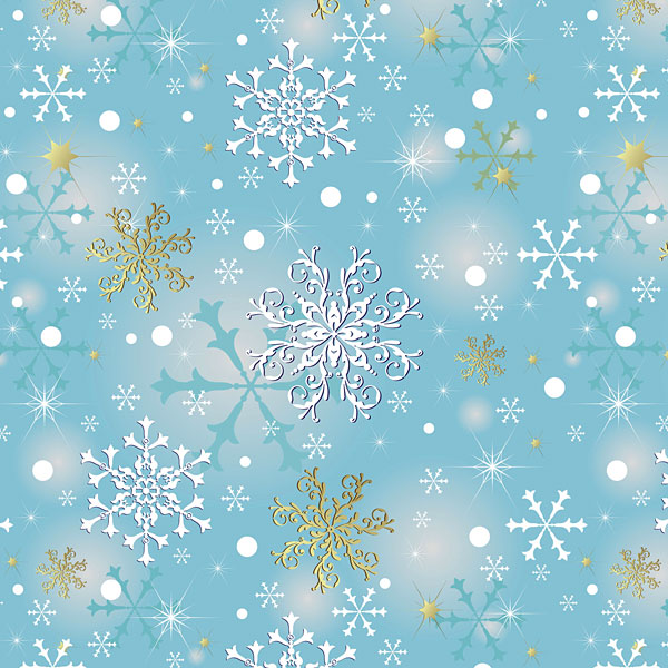 Snowflakes on Ice - Aqua - DIGITAL PRINT
