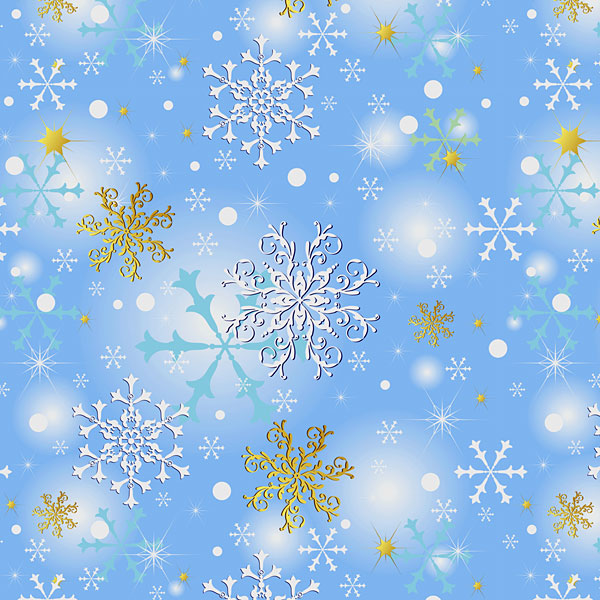 Snowflakes on Ice - Powder Blue - DIGITAL PRINT