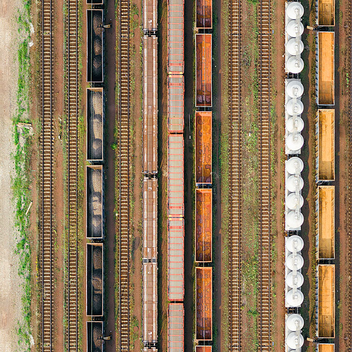 Railroad - Aerial Tracks Stripe - Clay Brown - DIGITAL PRINT
