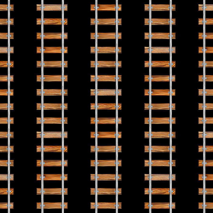 Railroad - Classic Tracks Stripe - Black - DIGITAL PRINT