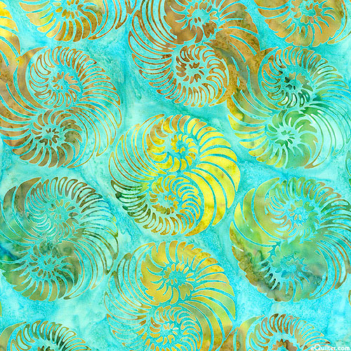 Expressions - Shell Swirls Batik - Seaglass Green