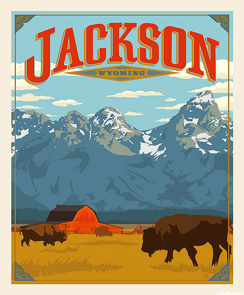 Destinations 4 - Jackson Wyoming - Ivory - 36" x 44" PANEL