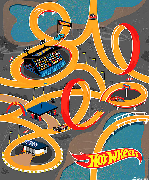 Hot Wheels Classic - Race Track - Flame - 36" x 44" CANVAS PANEL