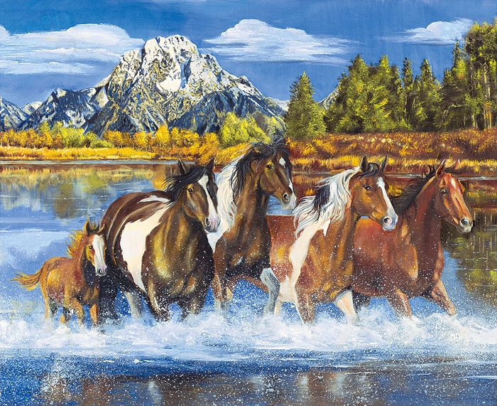Ride the Range - Wild At Heart - Lake Blue - 37" x 44" PANEL