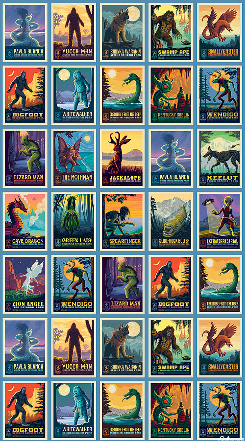Legends Of The National Parks - Cryptid Poster - 24" x 44" PANEL