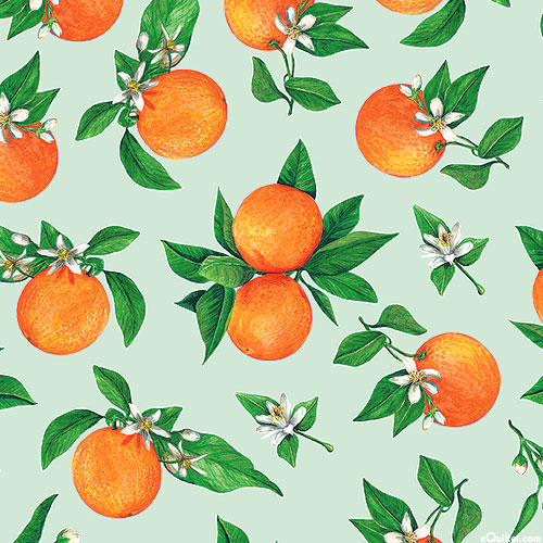 Monthly Florals - Orange Tree - Mint
