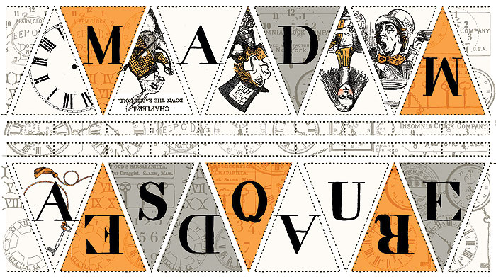 Mad Masquerade - Down the Rabbit-Hole - 24" x 44" PANEL