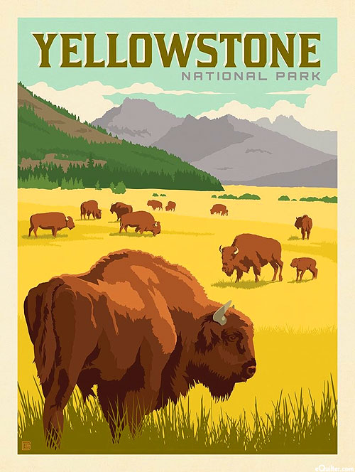 National Parks - Yellowstone Wyoming - 36" x 44" PANEL