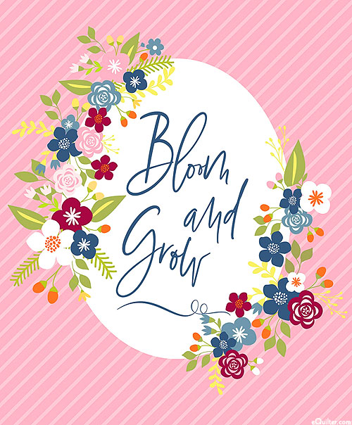 Bloom & Grow - Wreathed Inspiration - Pink - 36" x 44" PANEL