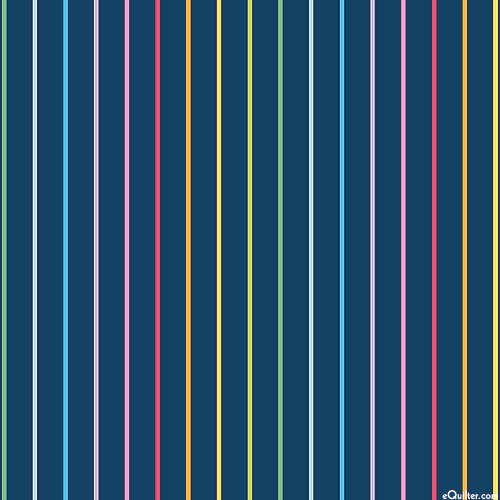 Sunshine BLVD - Rainbow Stripes - Navy Blue