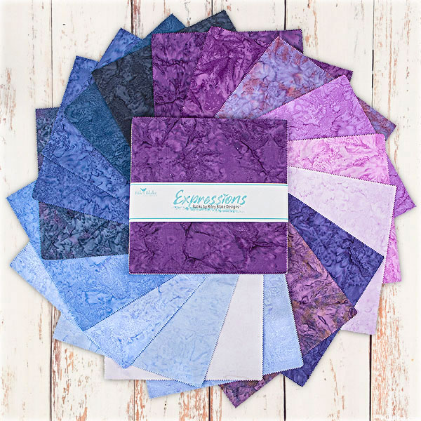 Shades Of Purple - Batiks - 10" Squares