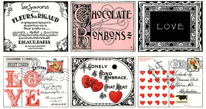 Be Mine Valentine - Post Cards - Eggshell - 24" x 44" PANEL
