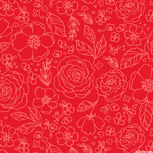 My Valentine - Tonal Bouquet - Ruby Red