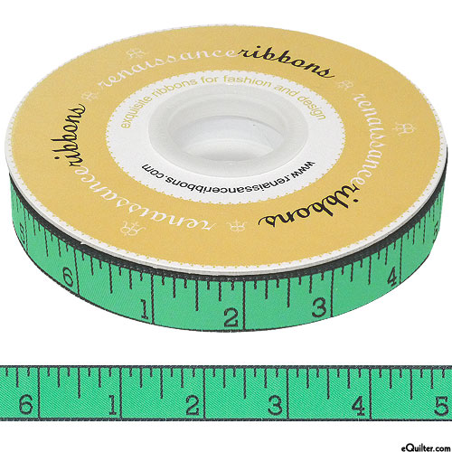 Tula Pink - Measure Twice - 5/8" Ribbon - Jade Green
