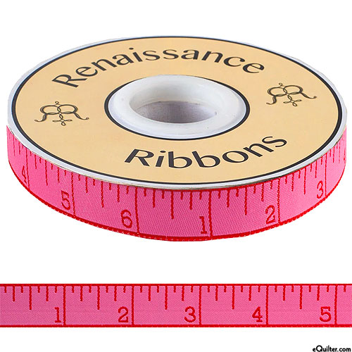 Tula Pink - Measure Twice - 5/8" Ribbon - Candy Pink