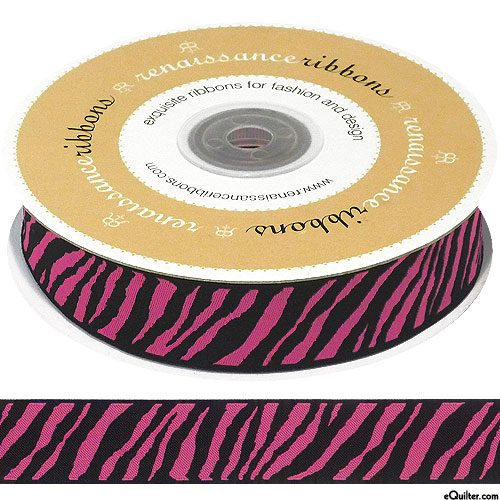 Zebra Print - 7/8" Ribbon - Hot Pink