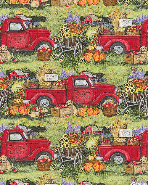 Harvest Scenes - Autumn Bounty Truck - Palm Green