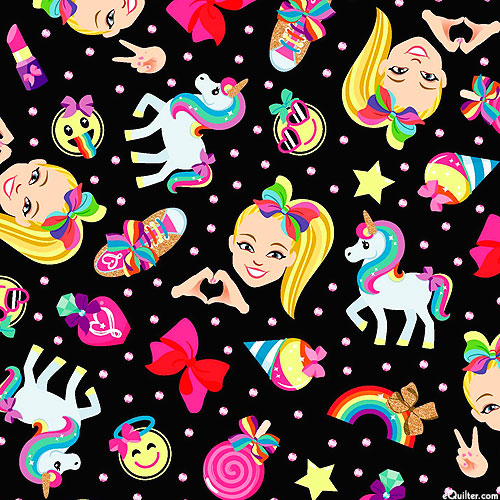 Jojo - Rainbow Emoji & Unicorns - Black
