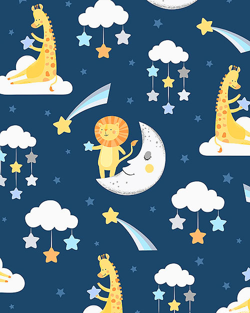 Baby's Adventure - Animal Clouds - Dk Navy