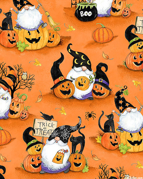 The Boo Crew - Witch Gnomes - Pumpkin Orange