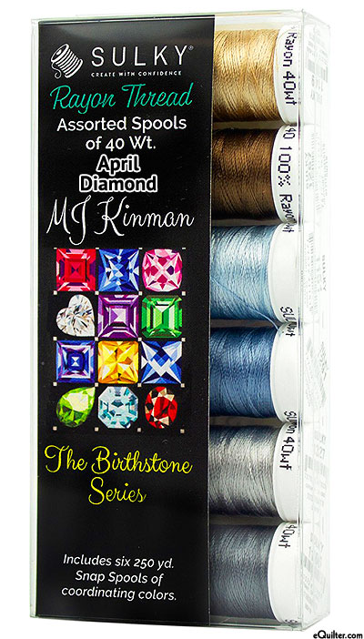 Birthstone Series by MJ Kinman - April Diamond - Thread Set