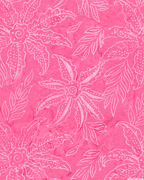 Tonga Brightside - Scalloped Flower Batik - Rosie Pink