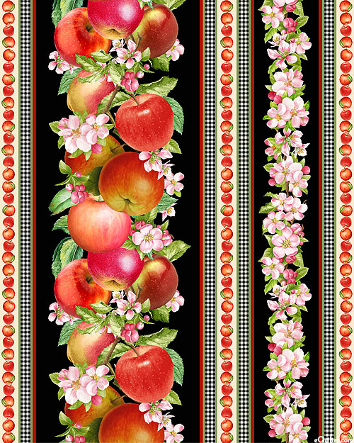 Orchard Valley - Apple Harvest Stripe - Black - DIGITAL