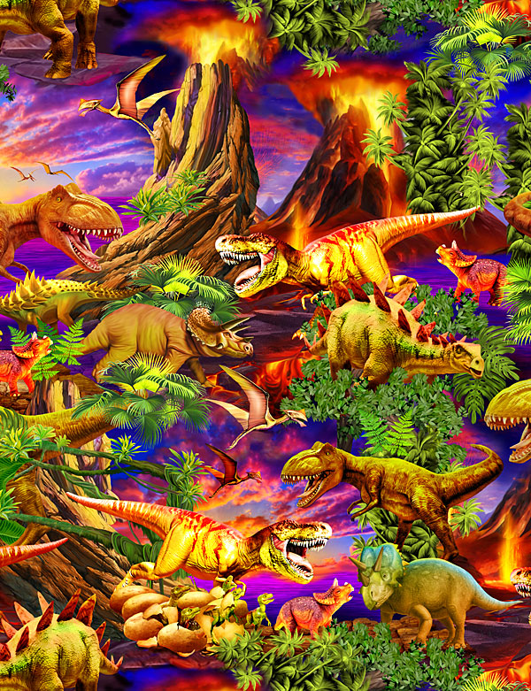 Dino Roars - Volcano Sunset - Twilight Purple - DIGITAL